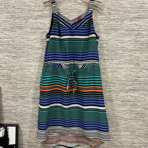 Sleeveless Striped Merona Dress With Drawstring Waist Size S/P